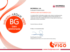 incipresa company ardan bien gestionada 2022