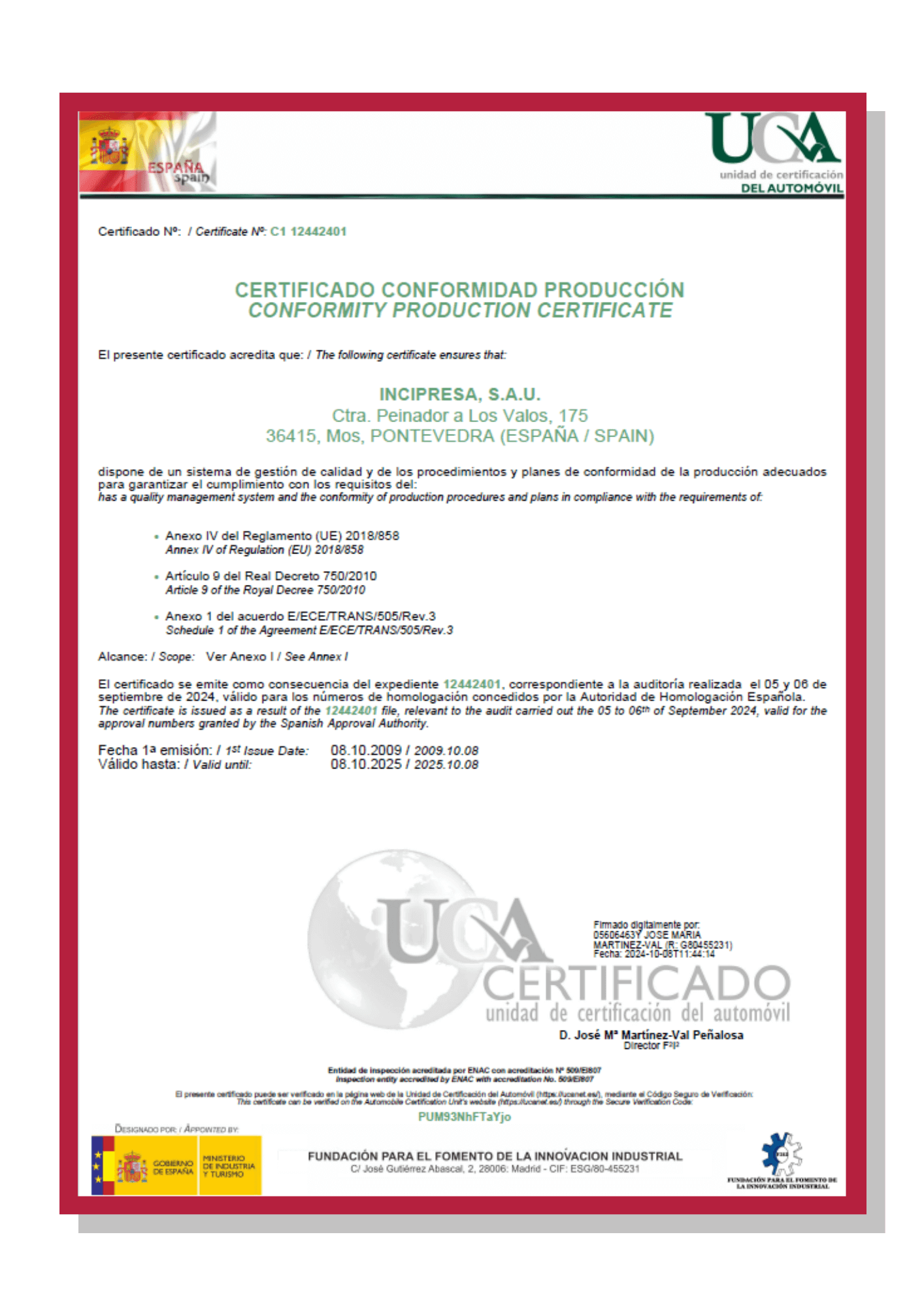 CertificadoUCA COP 08 octubre 2025